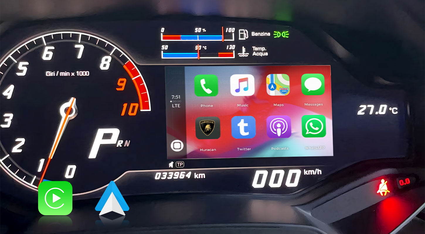 Smart Wireless CarPlay Android Auto Interface Module Kit for Lamborghini Huracan 2016