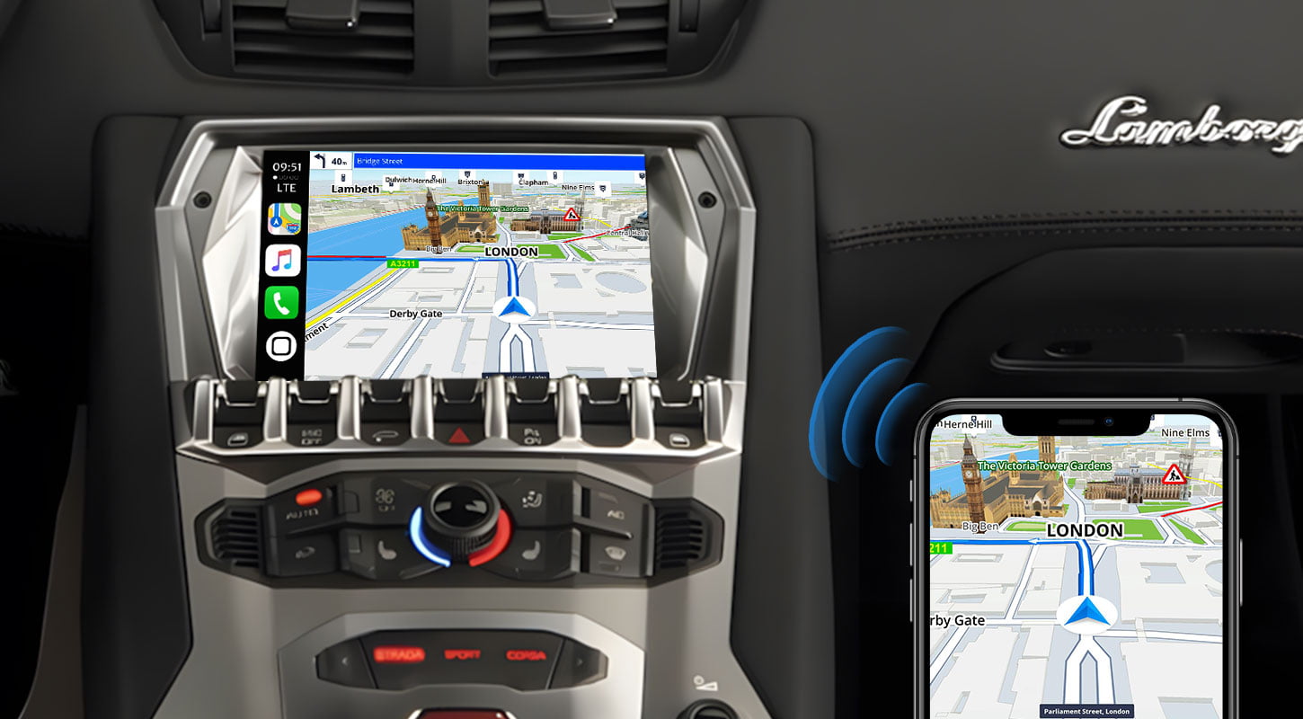 7'' best carplay wireless adapter for Lamborghini Aventador 2016