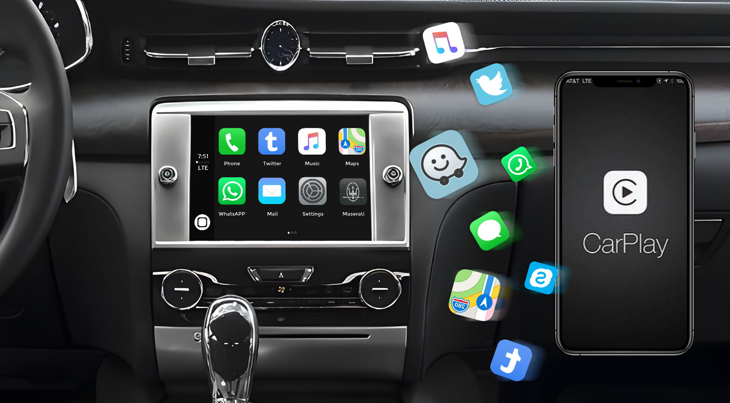 Car Original Screen Upgrade Wireless Android Carplay Module for Maserati Ghibli Quattroporte 2016