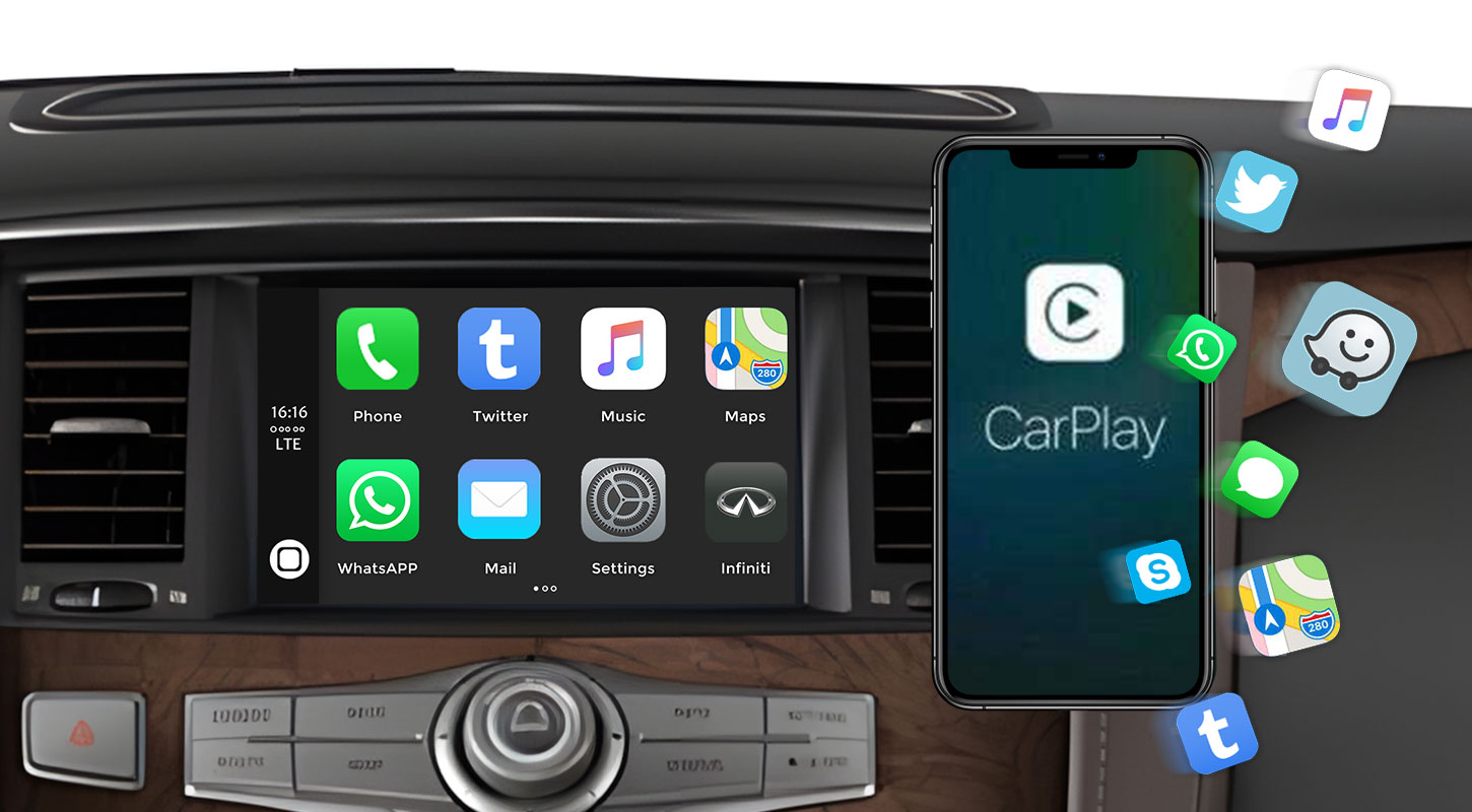 Original System Adapter Wireless CarPlay Android Auto Interface For Infiniti Car